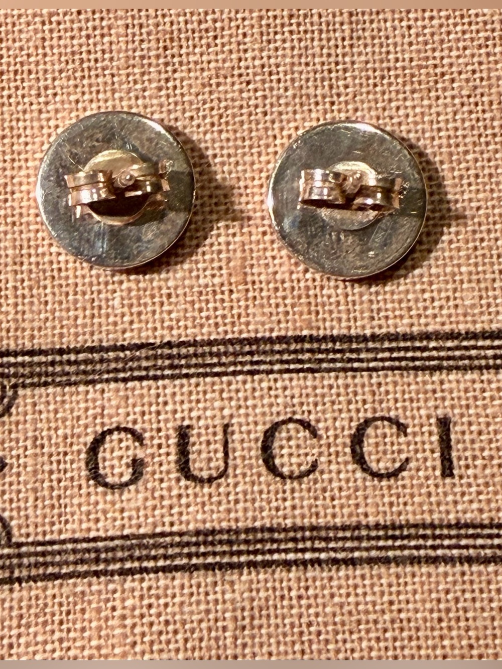 Gucci Silver Round Logo Earrings - Picture 5 of 7